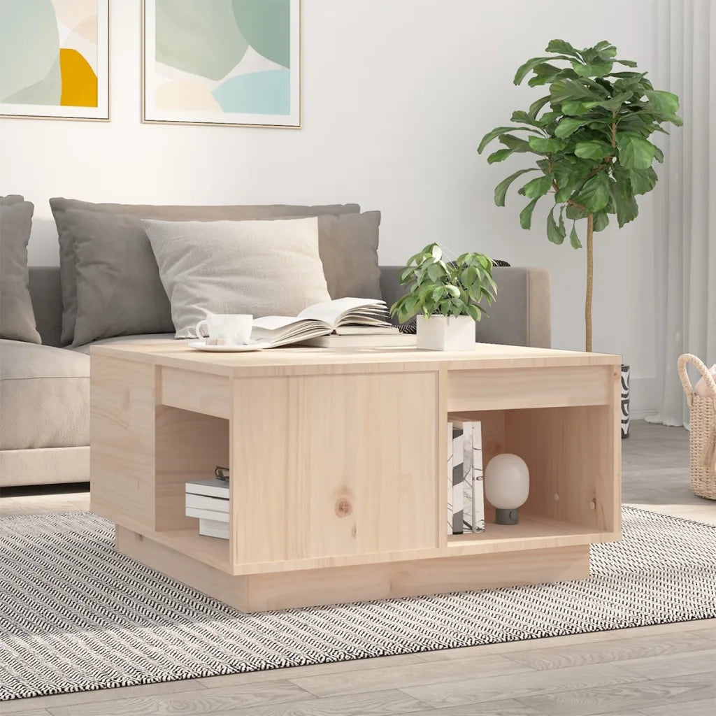 Tavolino da salotto | Tavolino da caff¨¨ | Tavolino da Soggiorno 60x61x32,5 cm in Legno Massello di Pino