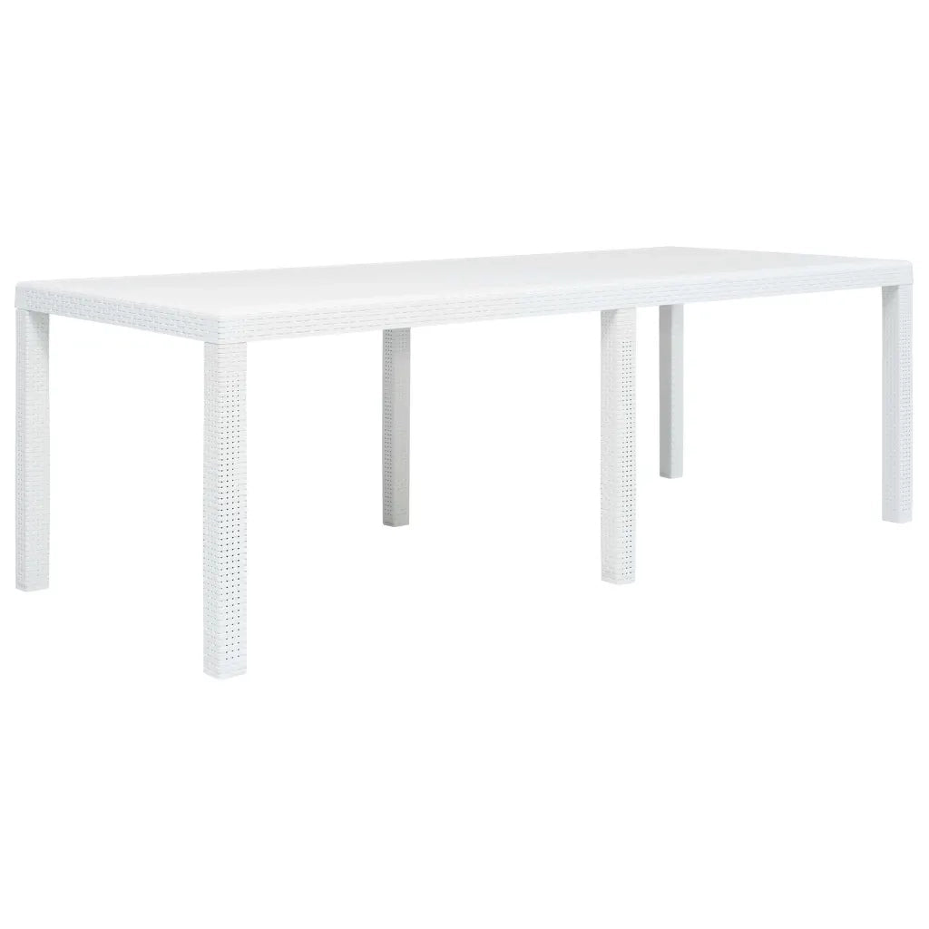 Set Pranzo da Giardino 9 pz in Plastica Stile Rattan Bianco cod mxl 37742