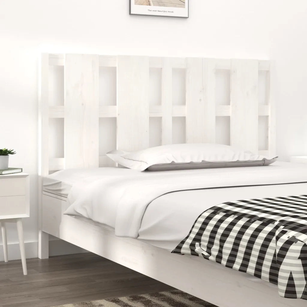 Testiera per Letto-Testata-Testiera Decorativa Bianca 125,5x4x100 cm Legno Massello di Pino 857522