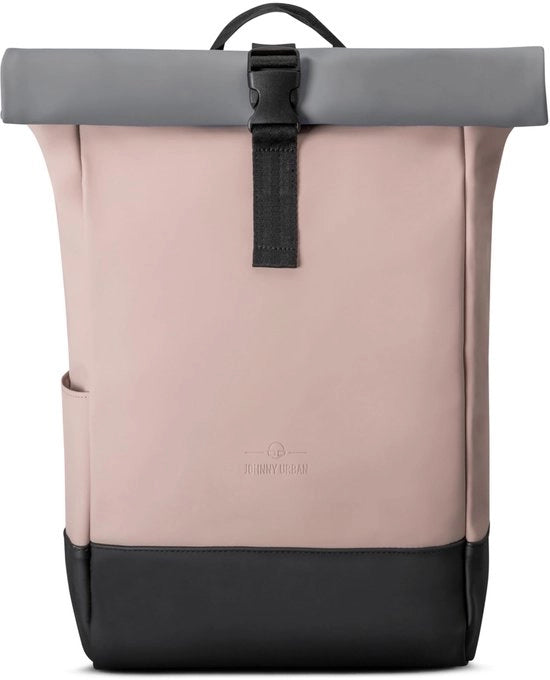 Borsa da Spalla per Donna in Tonalità Rosa e Grigio - Modello Harvey - con Ripristino e Tasca per Laptop per Università o Città del Lavoro - 15L - Impermeabile in PU Matt