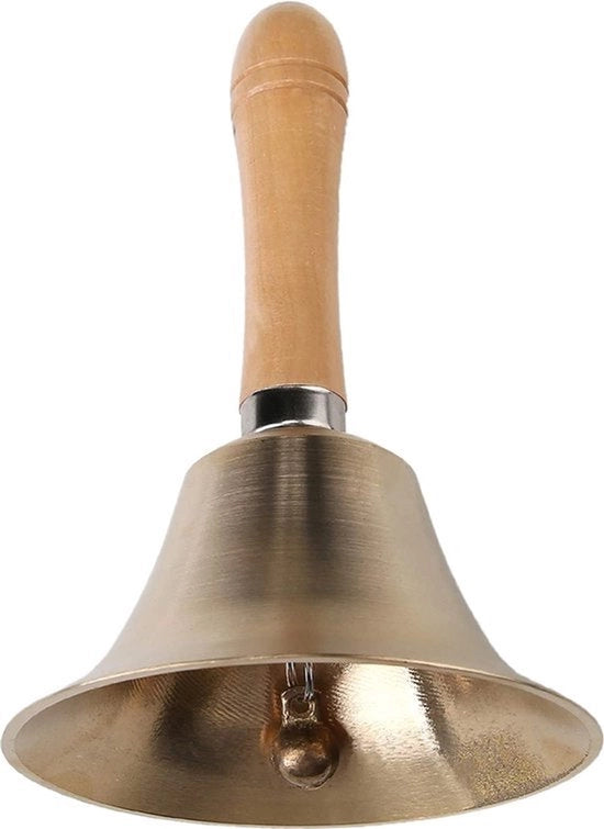 Maniglia Classica - Metallo - Gong - Suono Intenso - Maniglia da Nave - Maniglia da Tavolo - Maniglia di Babbo Natale - Maniglia da Scuola - Maniglia da Tavolo - Maniglia Classica in Oro - Metallo - Gong - 8cm