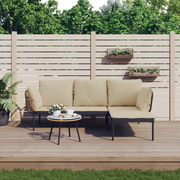Set Salotto da Giardino 3 pz con Cuscini Beige in Polyrattancod mxl 102394