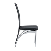 Sedie da Pranzo Set 2 Pezzi con Schienale Forato ¨C Xylo ¨C Nero, Similpelle, Gambe in Metallo, 102.5 cm