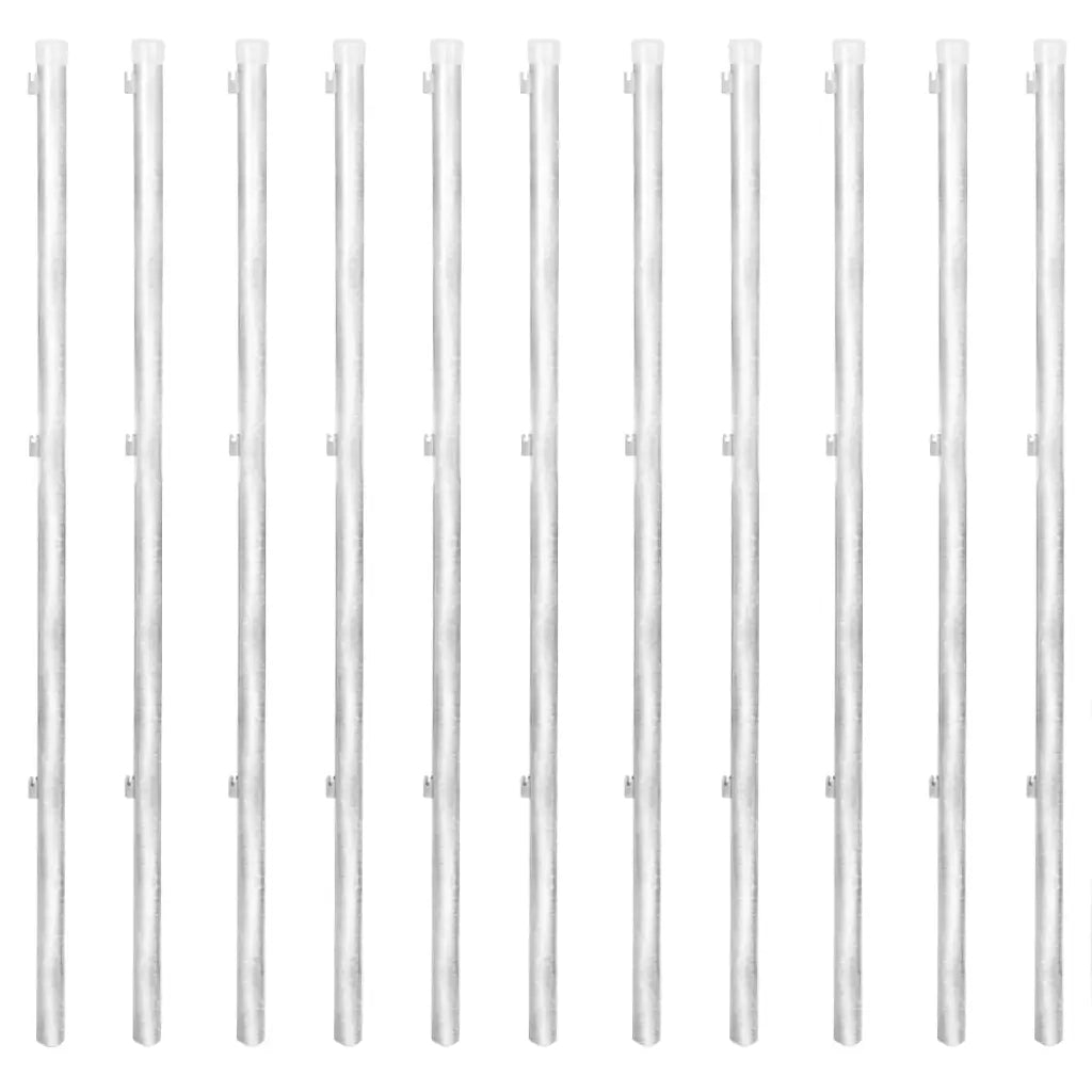 Recinzione da Giardino | Recinzione in Rete con Pali in Acciaio Zincato 25x0,8 m Argento