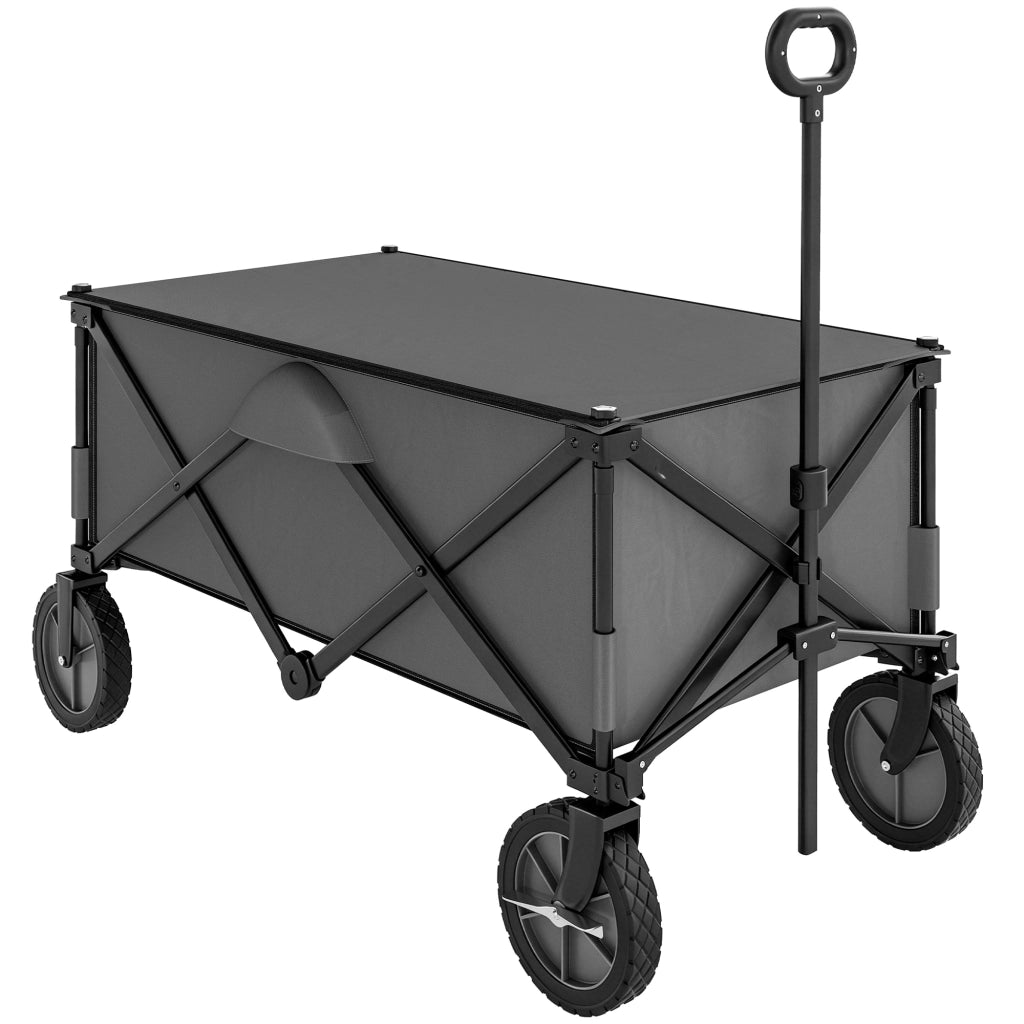 Carrello da giardino pieghevole ¨C zephmum ¨C 100x55x93 cm, acciaio, grigio scuro