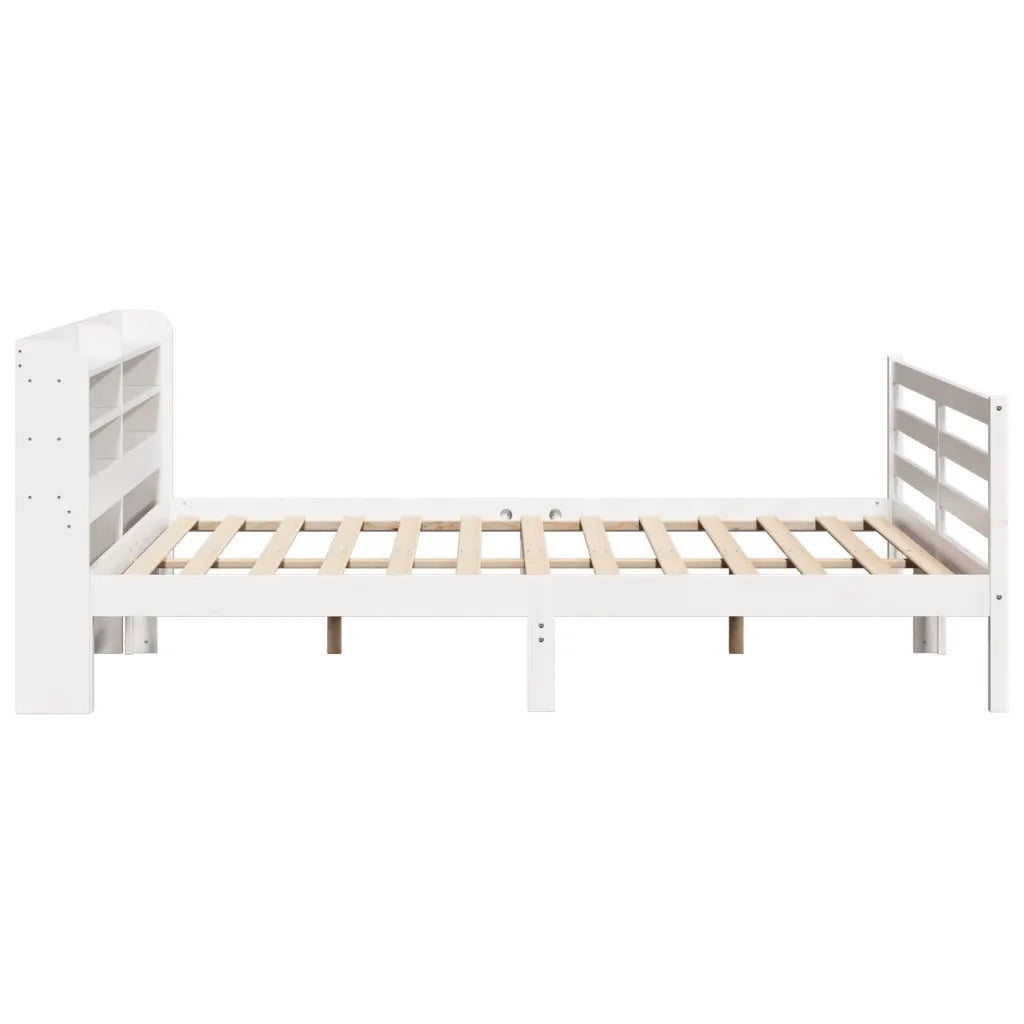 Giroletto con Testiera senza Materasso Bianco 200x200 cm