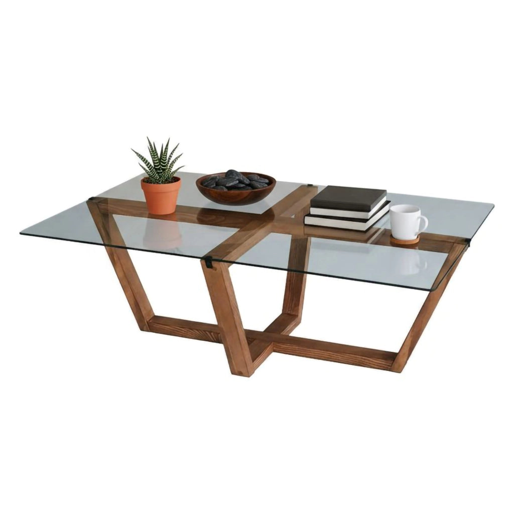 Visconti, Tavolino da Salotto Forma Rettangolare, 105x65x35h cm Marrone Noce