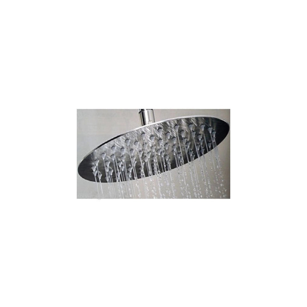 Trade Shop - Soffione Doccia Slim Quadrato Rotondo 24 Cm Bagno Effetto Pioggia Cromato -