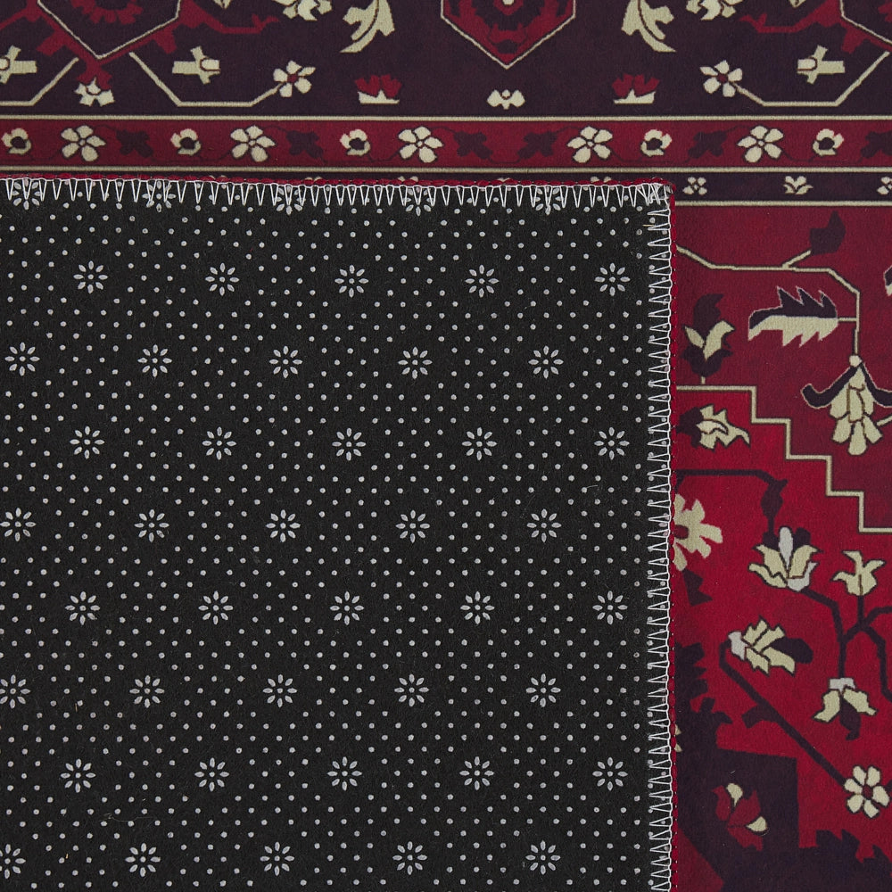 Passatoia tappeto rosso poliestere 70 x 200 cm corridoio cucina lungo tappetino antiscivolo