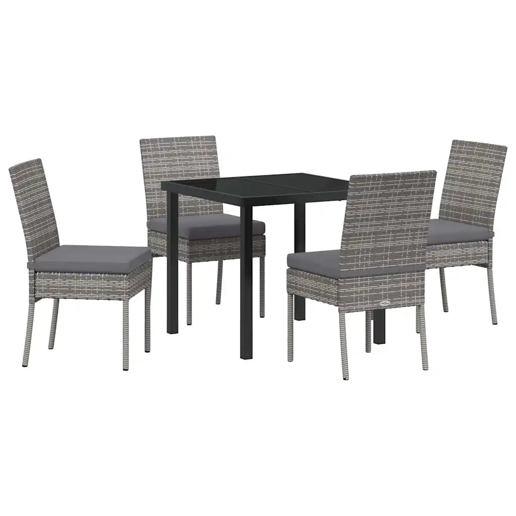 Set da Pranzo per Giardino 5 pcs Grigio