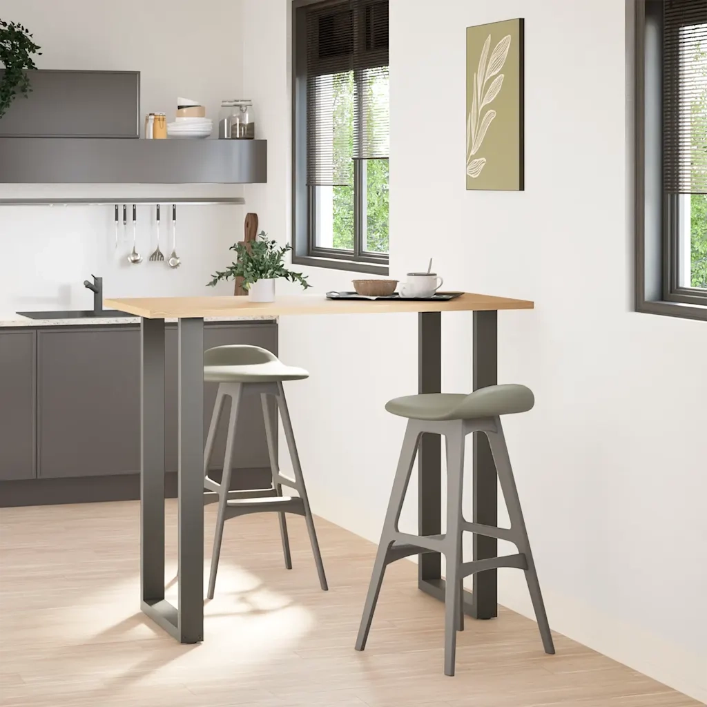 Gambe per tavolo da bar a forma di U 2 pz Antracite 60x(110-111) cm Acciaio 4013250