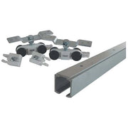 PORTA SCORREVOLE A SOFFITTO IN KIT 1400 OMGE  KG 80 BINARIO ALLUMINIO CM 155 X PORTA CM 71/90