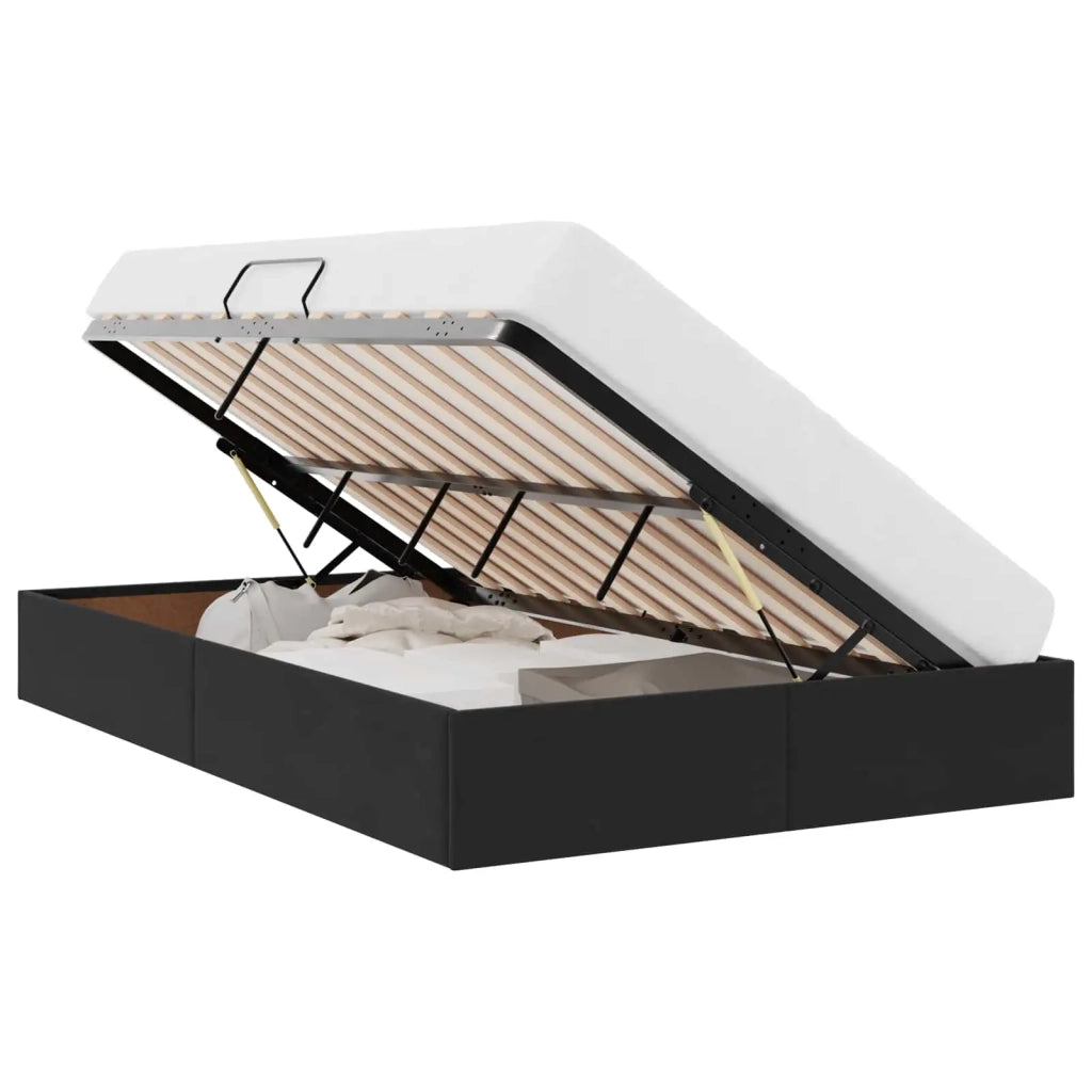 Letto ottomano con archiviazione Nero 120 x 200 cm Velluto 3442876