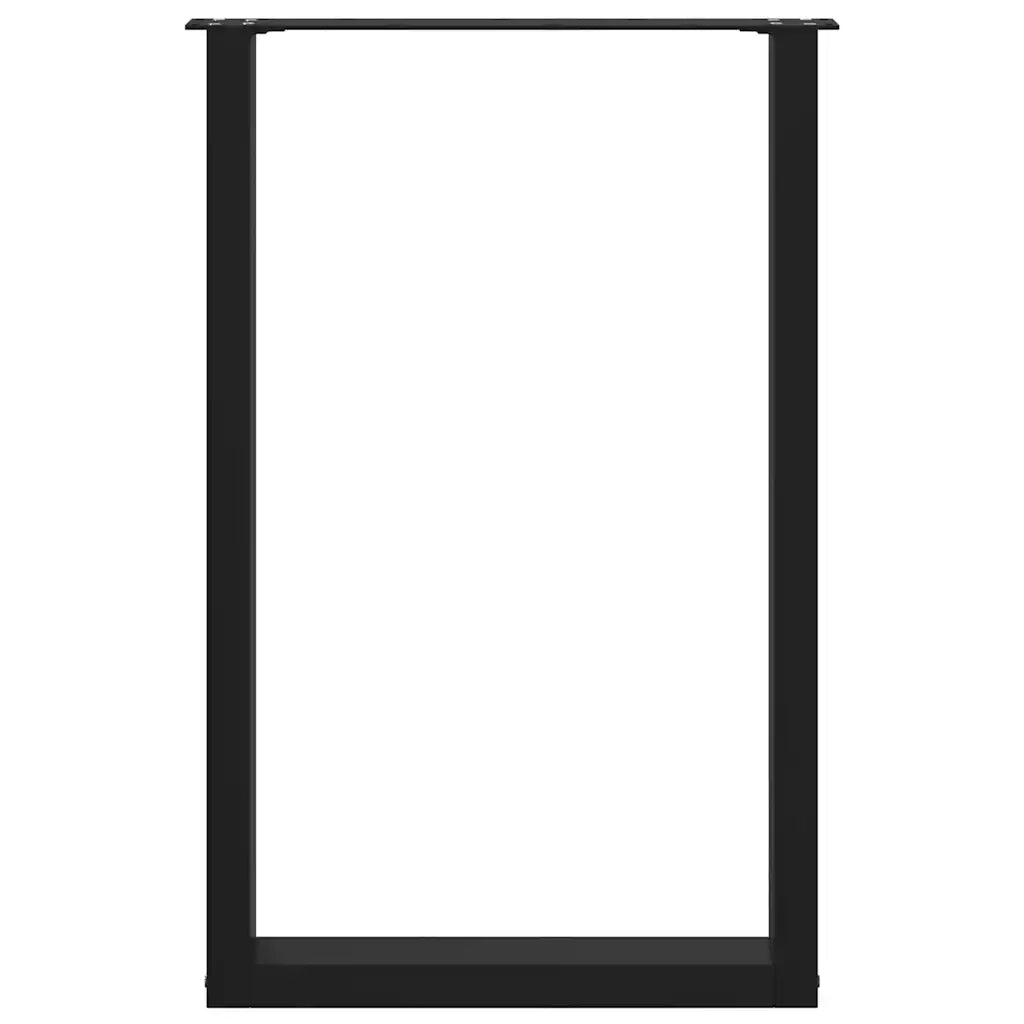 vidaXL Gambe per tavolo da bar a forma di U 2 pz nere 60x(90-91) cm in acciaio
