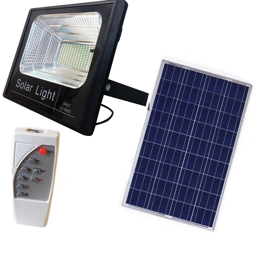 Trade Shop - Faro Pannello Energia Solare Faretto Led Luce Bianca Ip67 Con Telecomando -  60 Watt