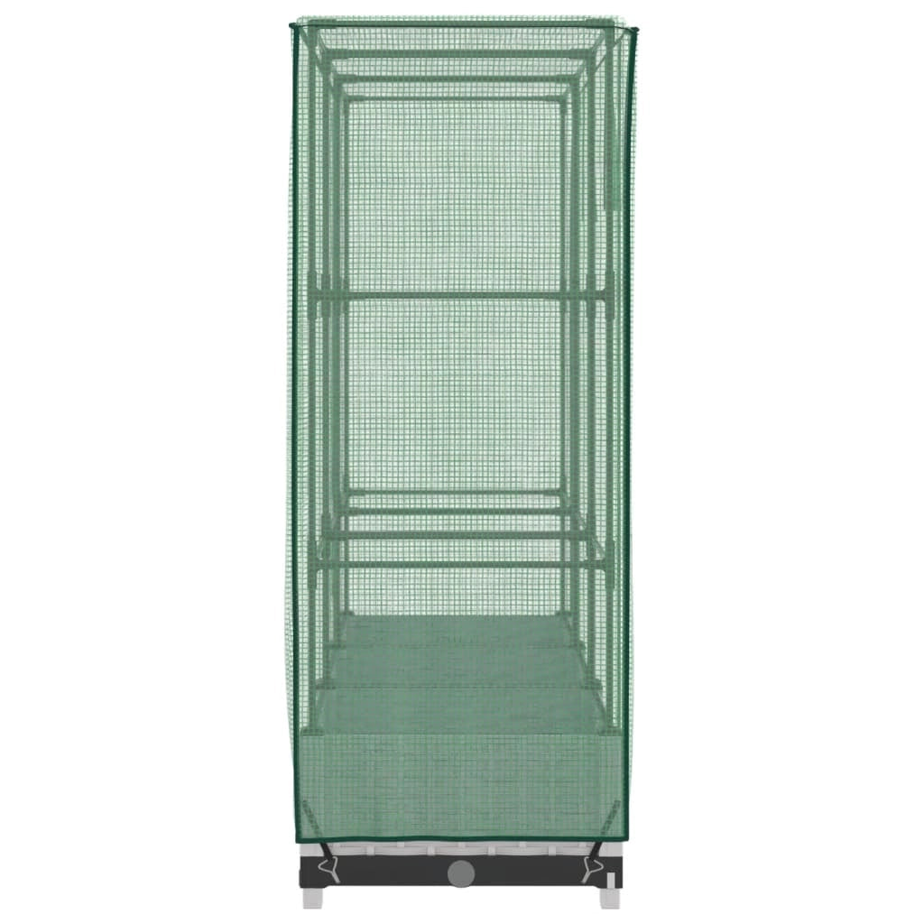 Aiuola rialzata/fioriera con copertura effetto rattan 120 x 40 x 123 cm bianco 02_0038734
