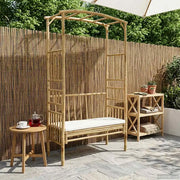 Arco da Giardino con Panchina Naturale 115 x 50 x 205 cm Bambù 42028057