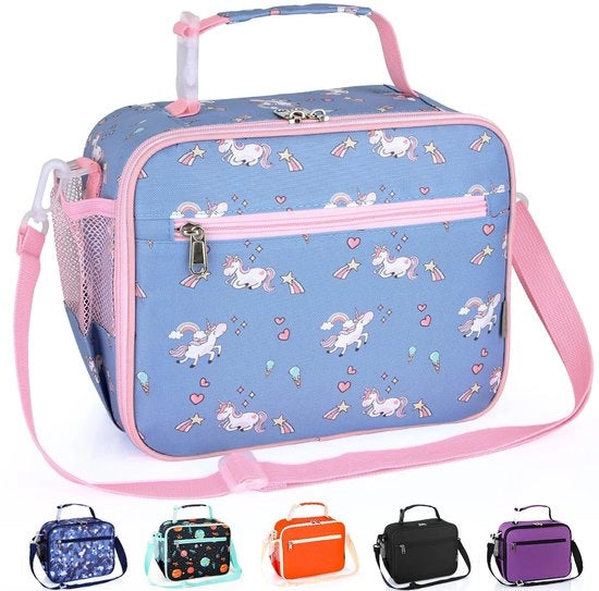 Tas Isolante per Pic-Nic, Scatola Tascabile Termica per Bambini con Cinturino Regolabile, Borsa Impermeabile per Lavoro, Scuola, Pic-Nic (Little Pony)