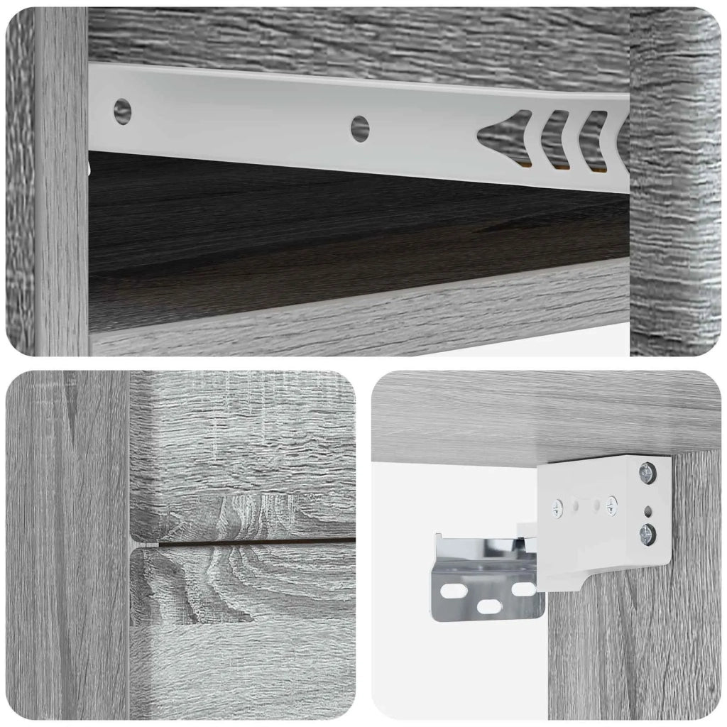 Mobiletto da notte a muro Grigio Sonoma 34,5 x 33 x 40 cm 899157