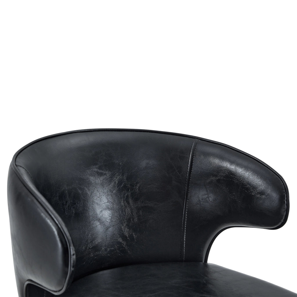 Sgabello da bar girevole con schienale e altezza regolabile, poggiapiedi, in PU nero, 70,5 × 56,0 × 55,5 cm