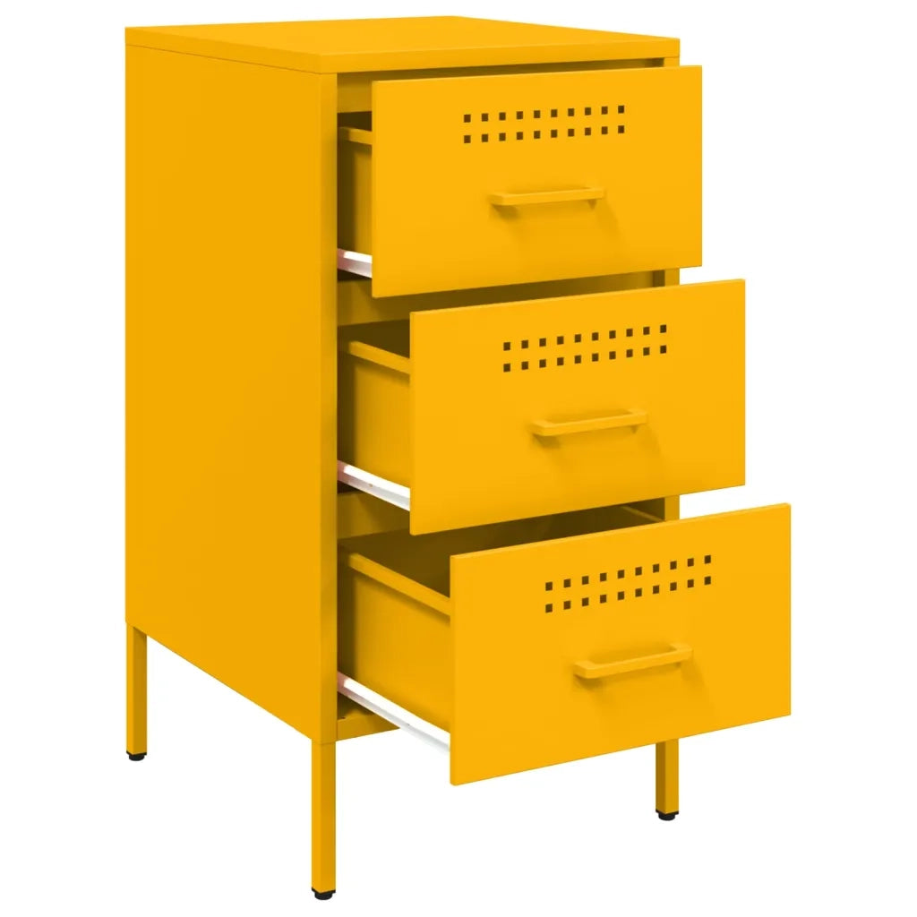 Comodino Giallo Senape 36x39x68 cm in Acciaio 843084