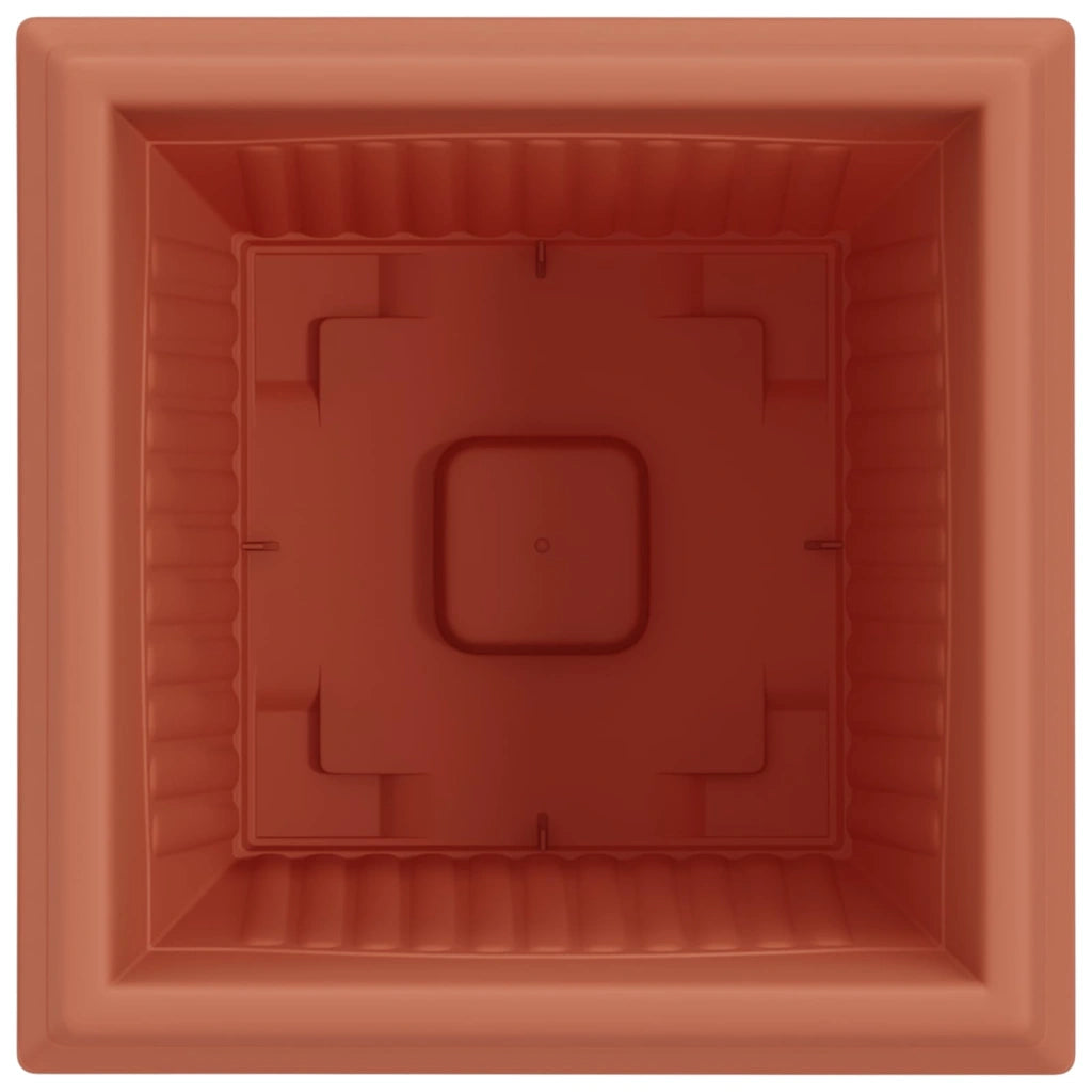 Vaso quadrato per fiori 24 pcs Rosso Mattone 38 x 38 x 30 cm