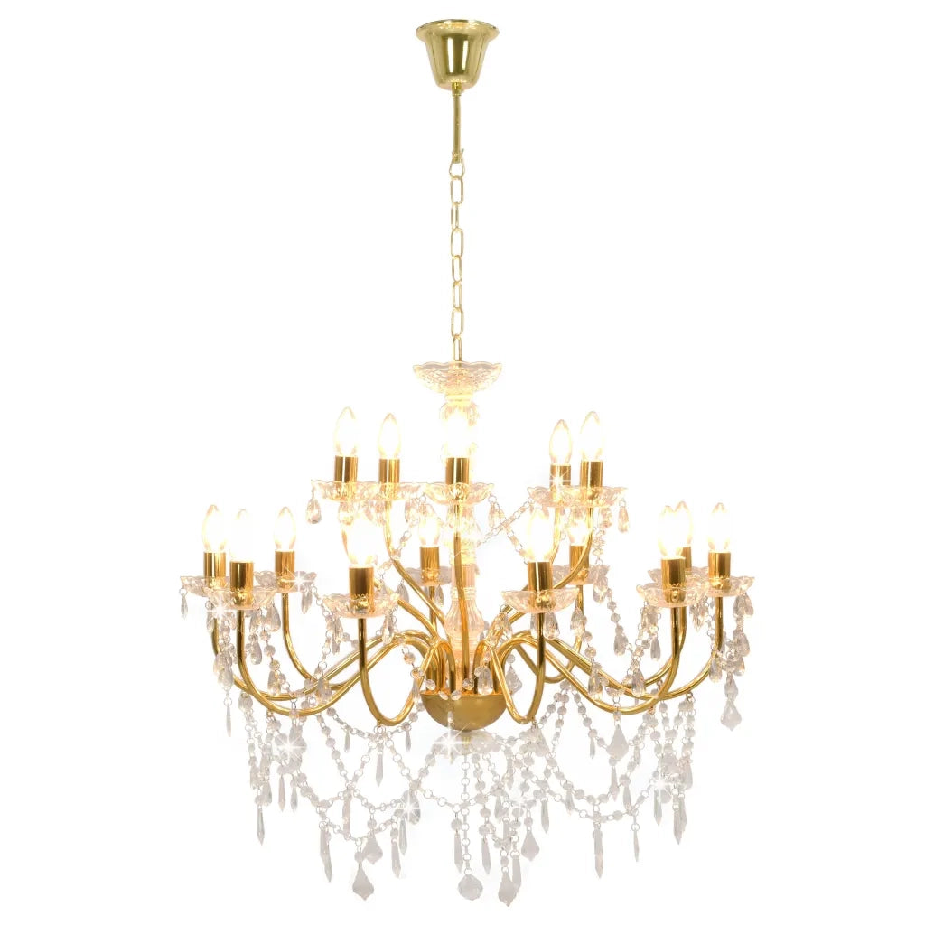 Lampadario a 2 Livelli Dorato 15 Lampadine E14 CFW4332993