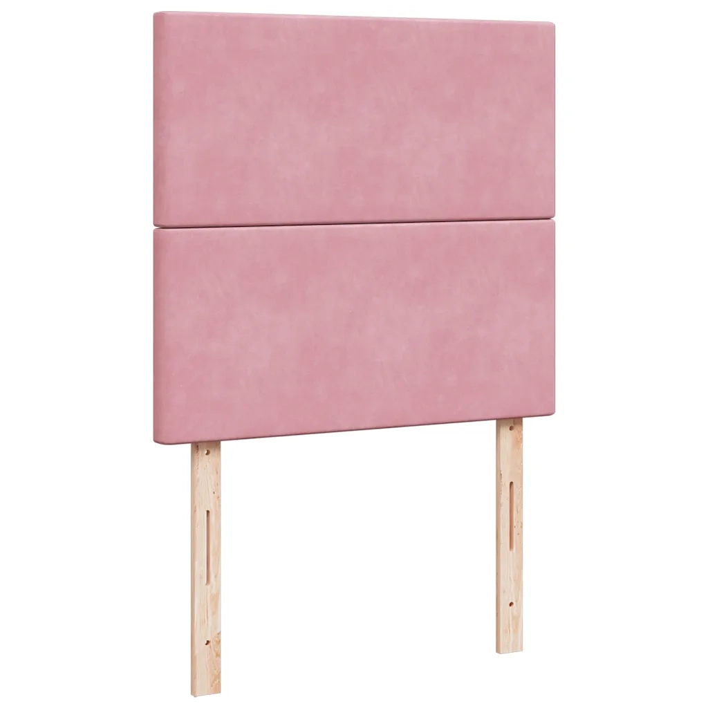 Giroletto a Molle con Materasso Rosa 90x190 cm in Velluto