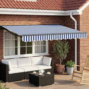 Tettuccio Elettrico Retrattile Blu e Bianco 3,5 x 2 m 3421142