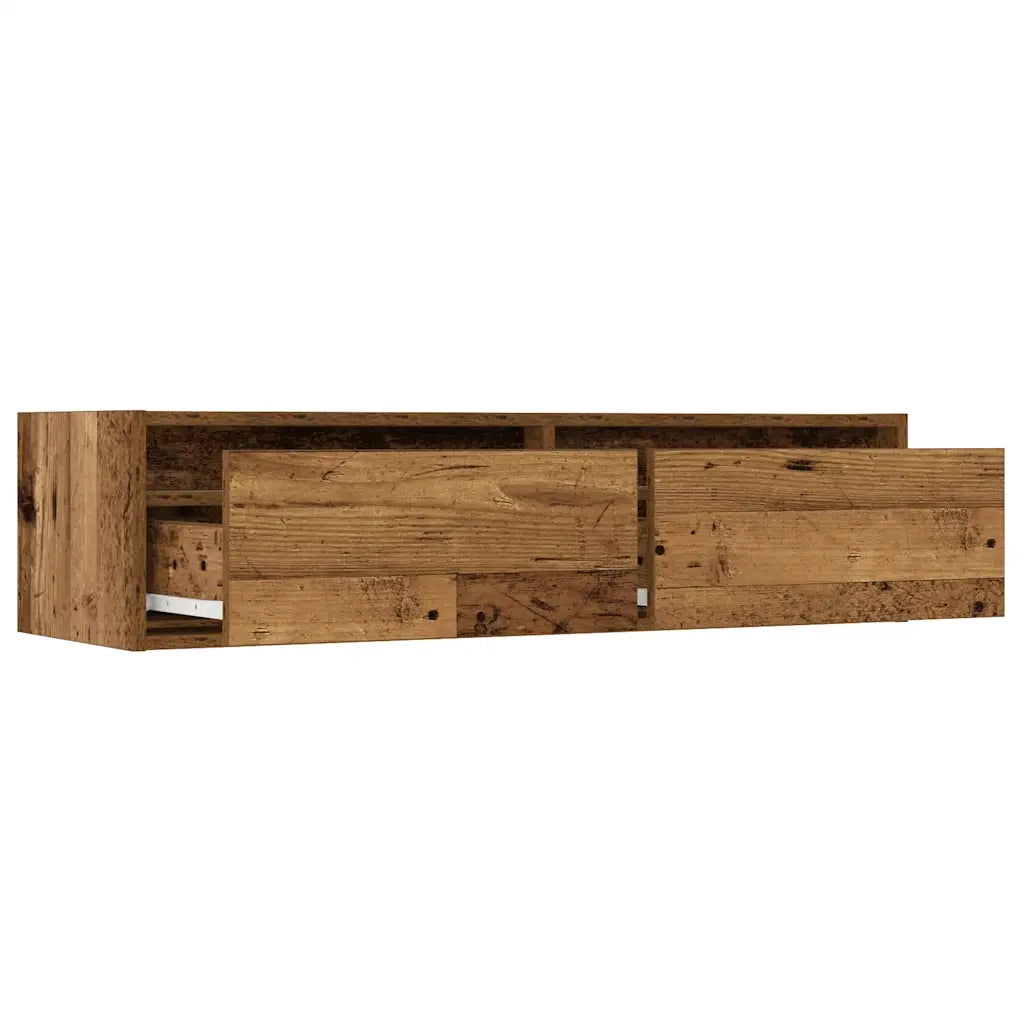 Mobile Porta TV con Luci LED Legno Vecchio 100X35,5x25 cm