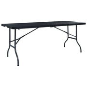 Tavolo da Giardino Pieghevole Nero 180x75x72 cm in Rattan HDPE cod mxl 52047
