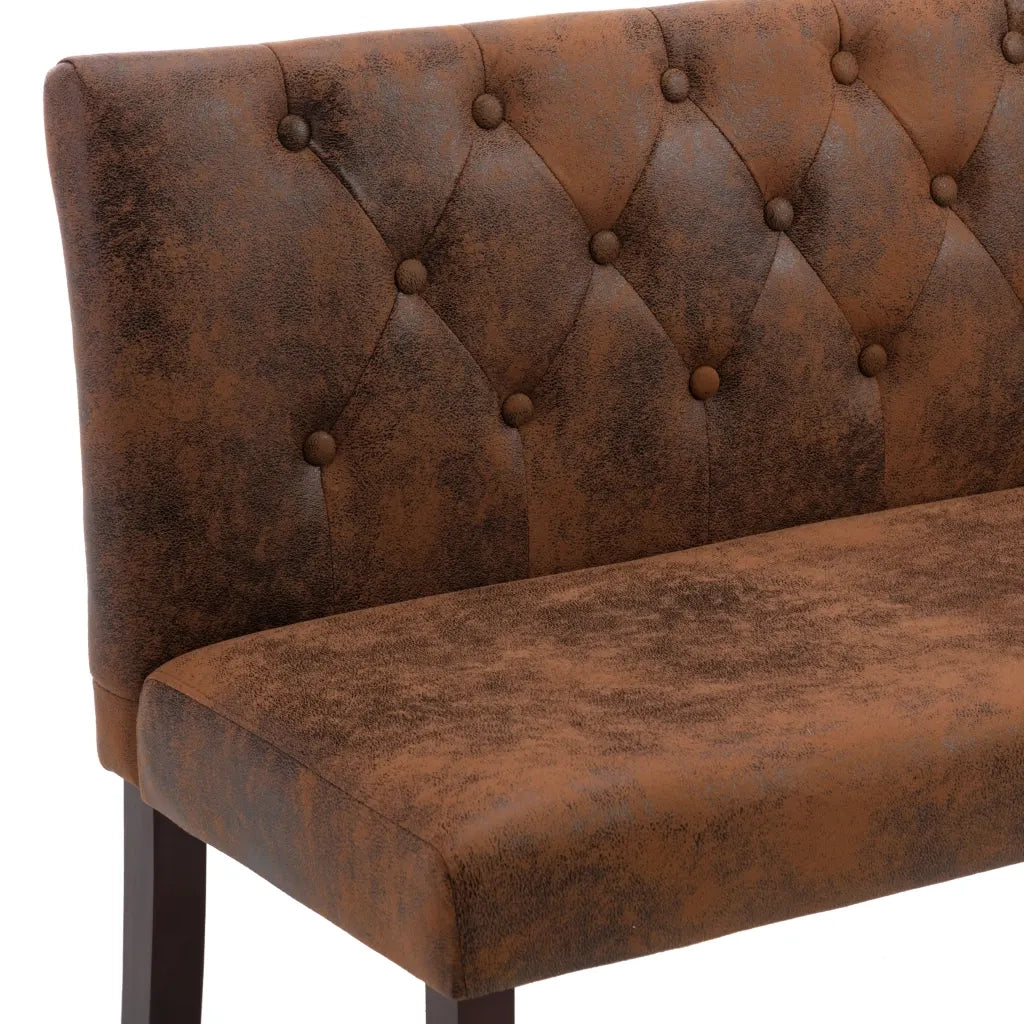 Panca 148,5 cm Marrone in Similpelle Scamosciata 288571