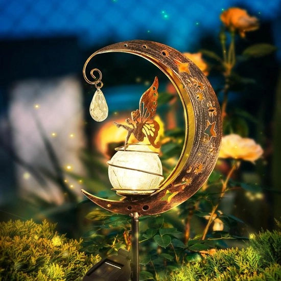 Lampade solari per esterno, impermeabili e decorative in metallo per giardino, terrazza, cortile, casa, matrimonio e festa.