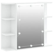 Mobile a Specchio | Armadio da bagno con LED Bianco Lucido 70x16,5x60 cm