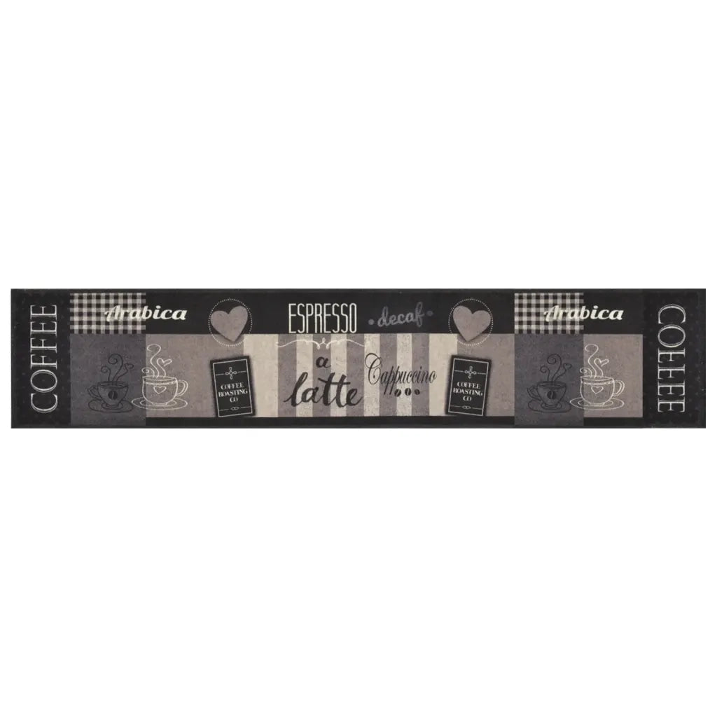 Tappeto da Cucina Lavabile-Tappetino da Cucina Nero Caff¨¨ 60x300 cm Velluto