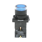 Pulsante indicatore LED blu con resistenza integrata 1NO, 24V, LAY5 Breckner Germany