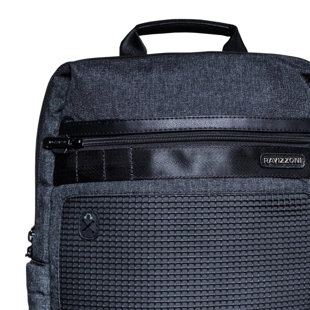 Zaino ufficio porta pc, tasche e scompartimenti interni Grigio Nero Ravizzoni Poper