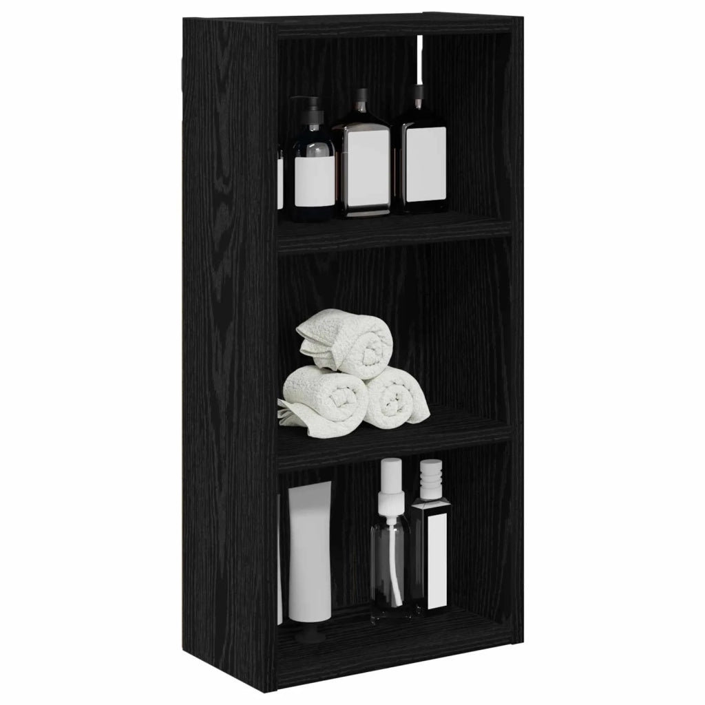 Armadio da bagno a muro Rovere Nero 30 x 16 x 62,5 cm