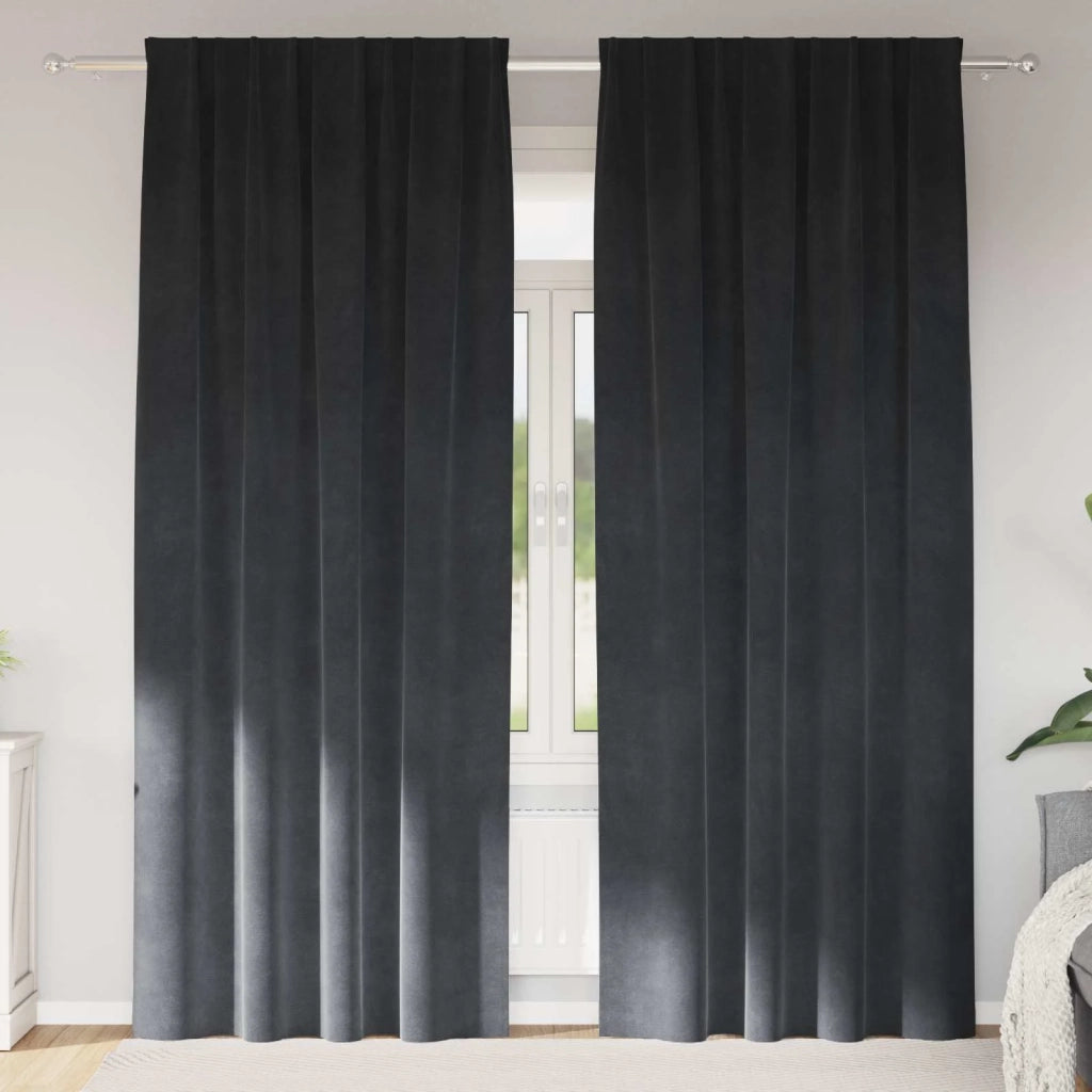 Tende oscuranti 2 pcs Grigio chiaro 140 x 245 cm Velluto 4107261
