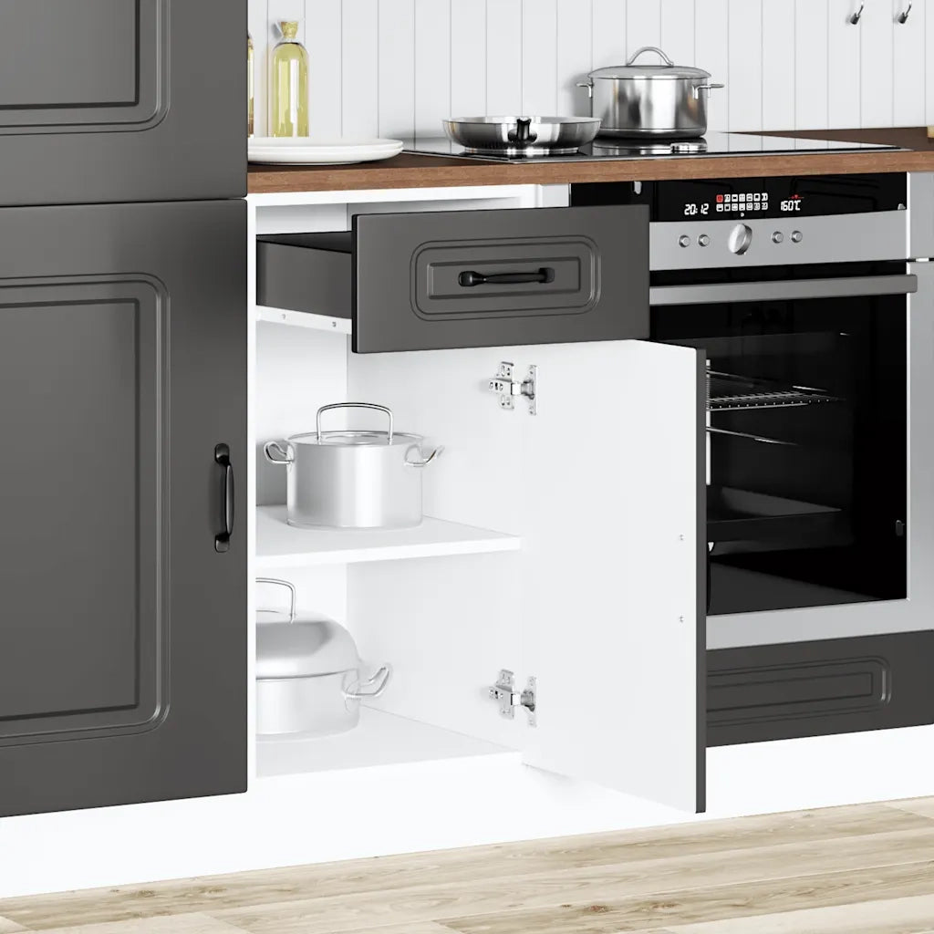 Base da Cucina-Mobile Base da Cucina Kalmar Nero in Legno Multistrato 294815