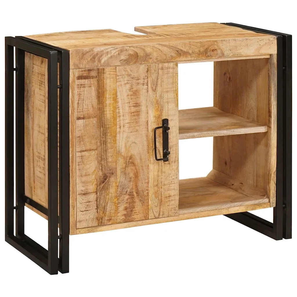 Armadio sottolavello con porta Marrone Legno di mango massello 4102772