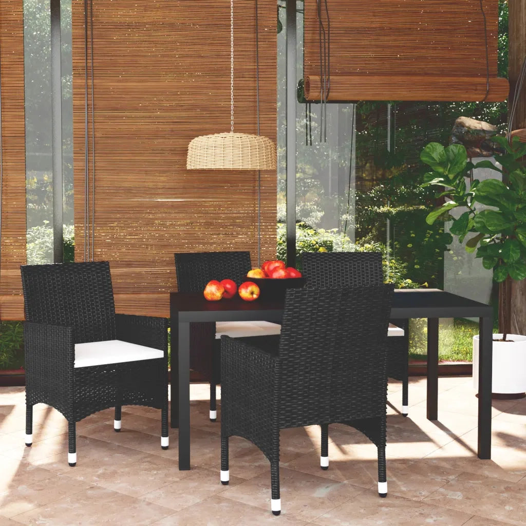 Set da Pranzo per Giardino 5 pz con Cuscini Polyrattan Nerocod mxl 69432