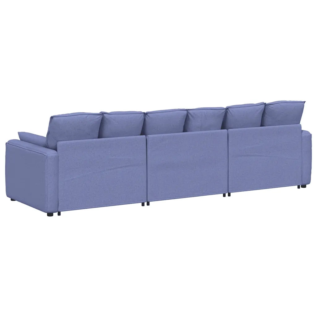 vidaXL Divano Modulare con Cuscini Jeans Blu