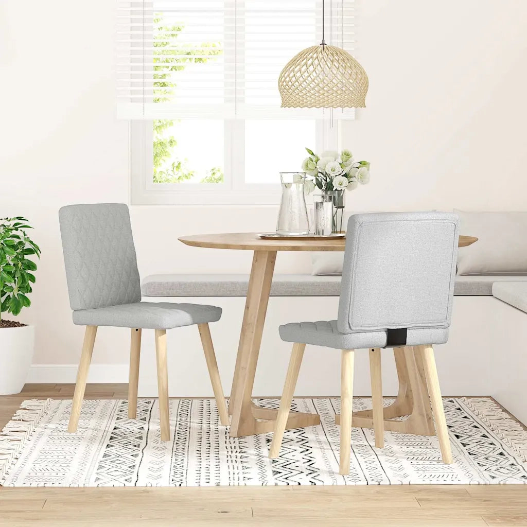 Sedie da Pranzo 2 pz | Sedie da cucina Grigio Nuvola in Tessuto