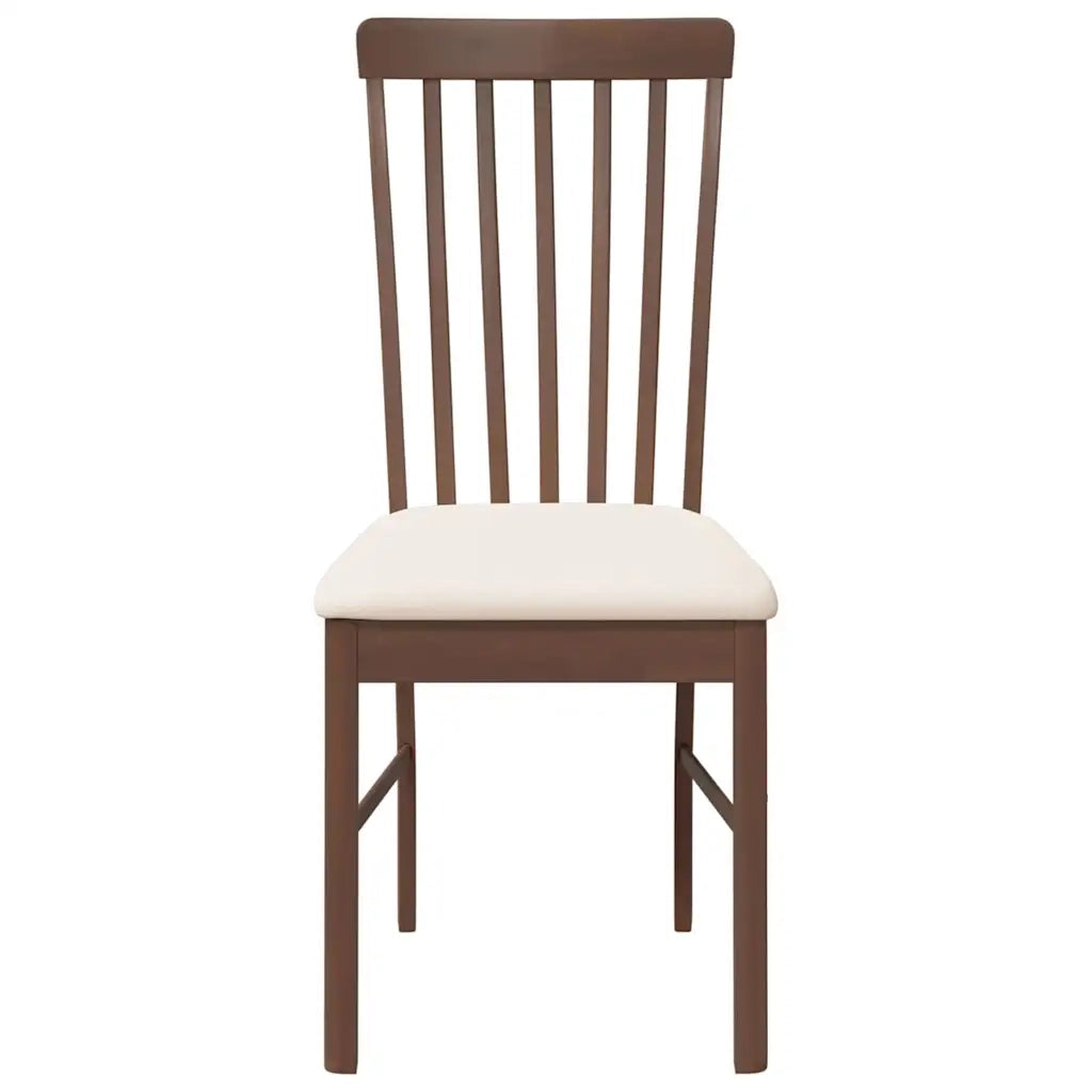 Sedie da Pranzo con Cuscini 2pz Marrone Legno Massello di Hevea 4102499