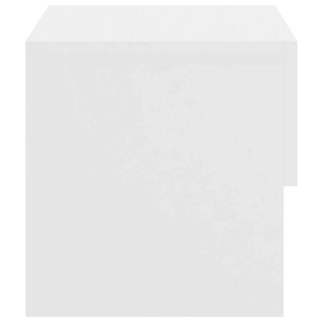 Comodino a Parete-Tavolino da notte sospeso Bianco