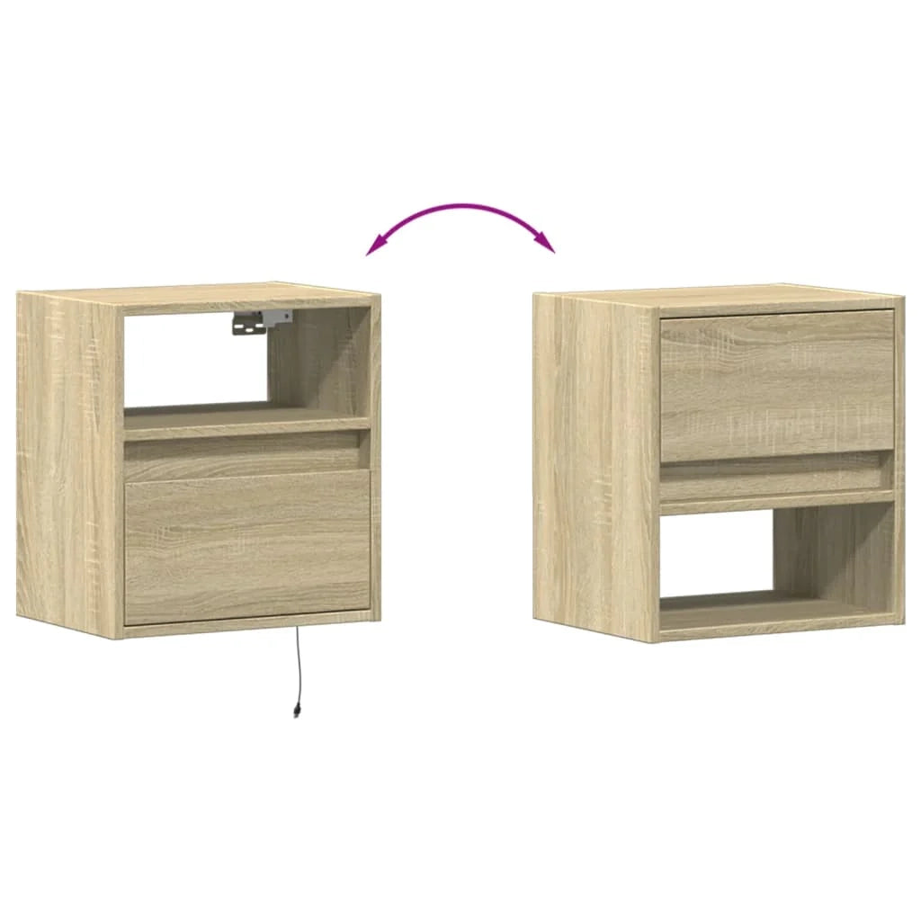 Mobile TV multimediale mensola TV credenza mobile TV sala da pranzo soggiorno parete attrezzata per camera da letto con luci LED rovere Sonoma 41 x 31 x 45 cm marrone 02_0028017