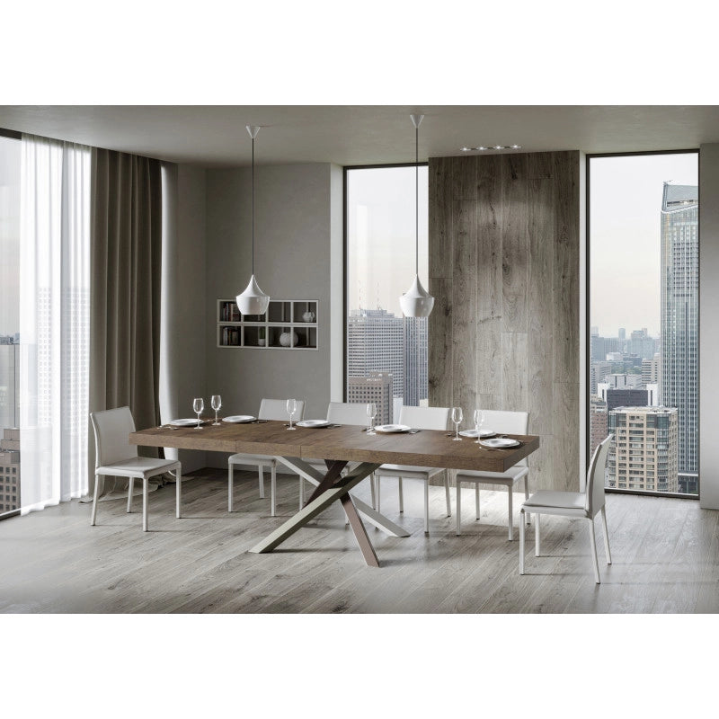Tavolo allungabile 160/420x90 cm Volantis Premium telaio Multicolore 4/C - Noce