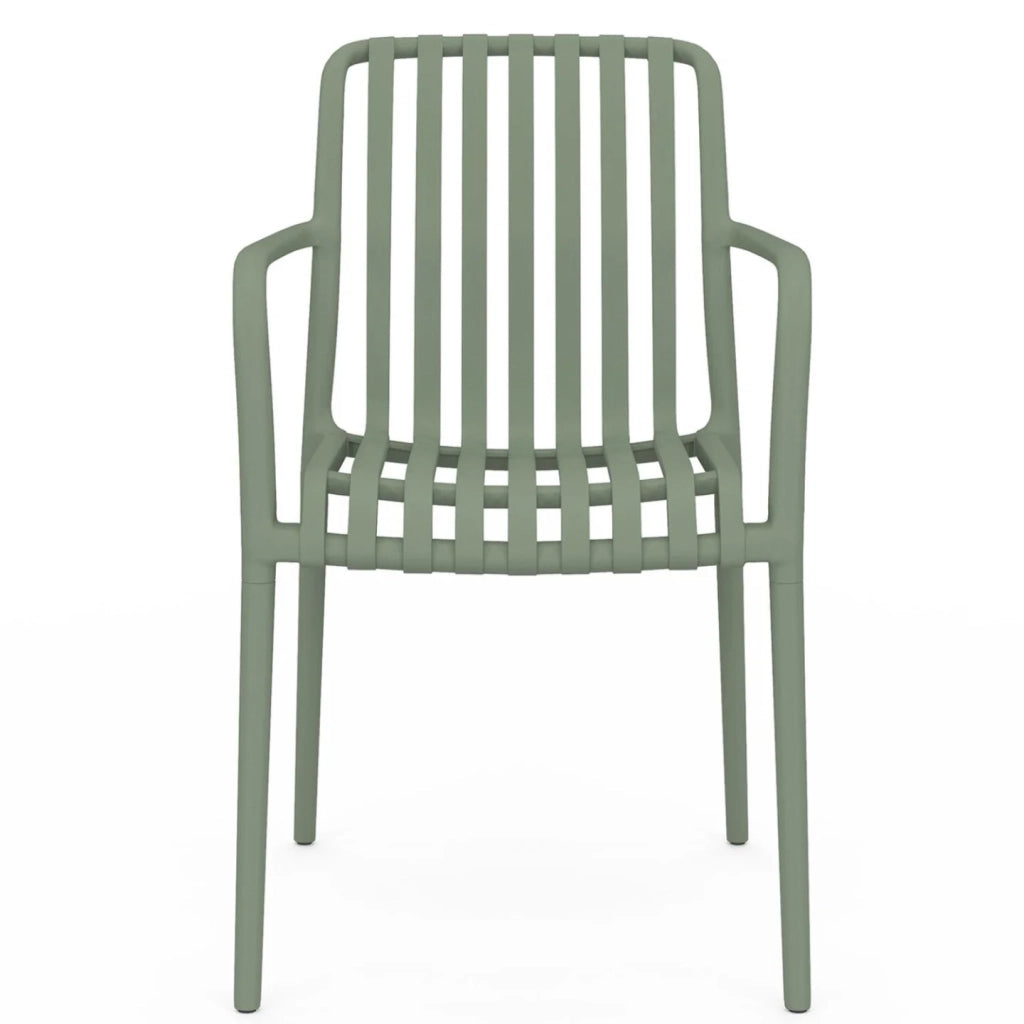IDMarket - Set di 4 sedie da giardino impilabili in polipropilene verde BILBAO