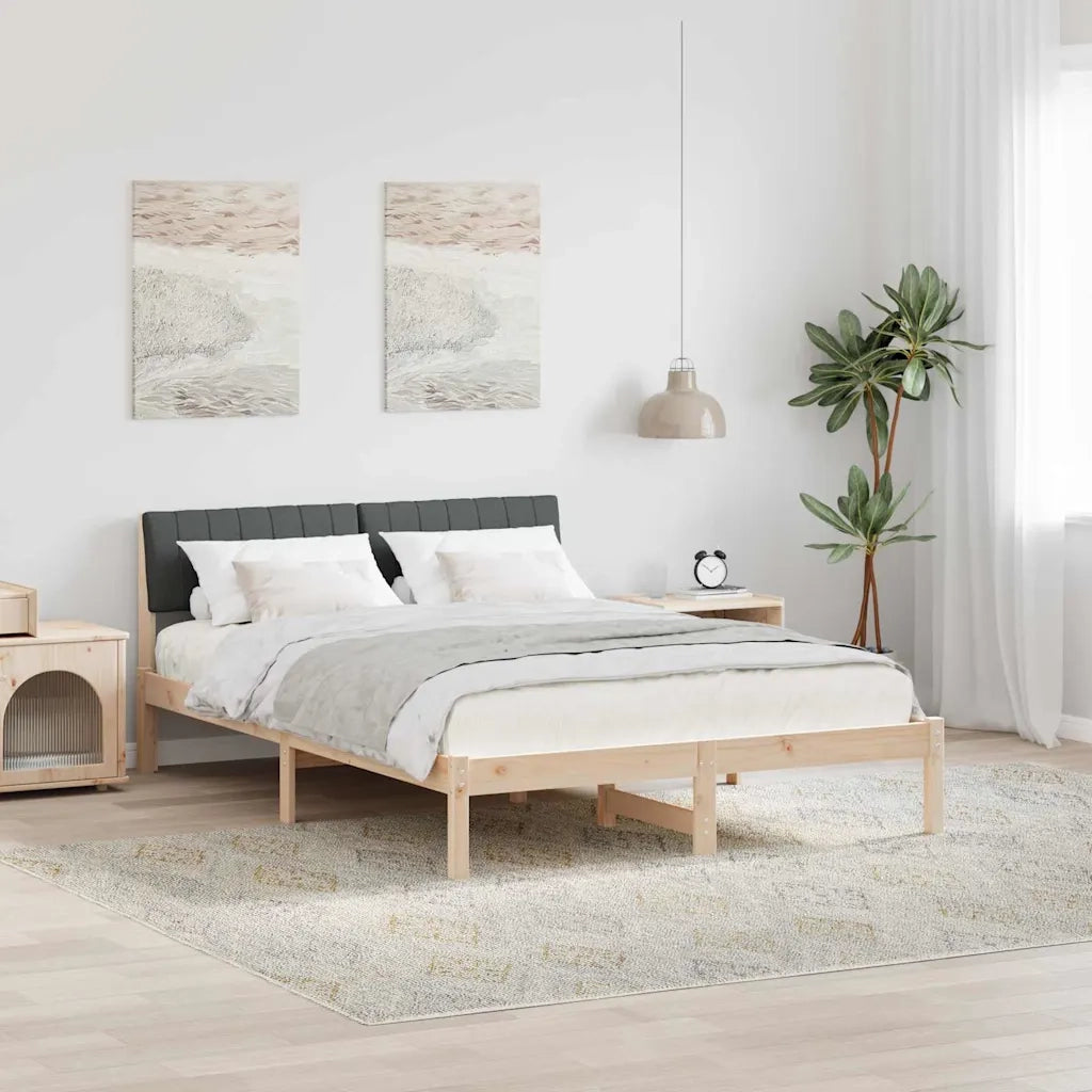 Struttura del Letto marrone e grigio scuro 135 x 190 cm 878690